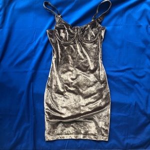Grey Suede Mini dress party dresss